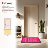 Ultra Soft Area Rug, Non Slip, Stain Resistant, Washable Area Rugs for Living Room, Bedroom, Funky Geometric Animal Aesthetic(Pink)
