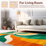 Ultra Soft Area Rug, Non Slip, Stain Resistant, Washable Area Rugs for Living Room, Bedroom, Artful Minimalist Ogee Pattern(Yellow)