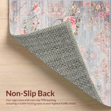 Ultra Soft Area Rug, Non Slip, Stain Resistant, Washable Area Rugs for Living Room, Bedroom, Striking Vibrant Diamond Arrangement(Gray)