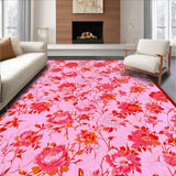 Ultra Soft Area Rug, Non Slip, Stain Resistant, Washable Area Rugs for Living Room, Bedroom, Lively Contemporary Pink Trellis(Pink)