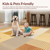 Ultra Soft Area Rug, Non Slip, Stain Resistant, Washable Area Rugs for Living Room, Bedroom, Luxurious Plush Organic Vibes(Beige)