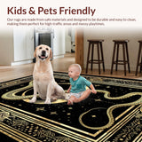 Ultra Soft Area Rug, Non Slip, Stain Resistant, Washable Area Rugs for Living Room, Bedroom, Unique Ethereal Serpent Sculpture(Gold)