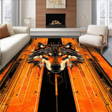 Ultra Soft Area Rug, Non Slip, Stain Resistant, Washable Area Rugs for Living Room, Bedroom, Dynamic Urban Wildlife Design(Orange)