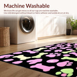 Ultra Soft Area Rug, Non Slip, Stain Resistant, Washable Area Rugs for Living Room, Bedroom, Charming Fun Dog Theme Aesthetic(Pink)