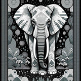 Luxurious Grey Elephant Silhouette(Black)