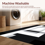 Ultra Soft Area Rug, Non Slip, Stain Resistant, Washable Area Rugs for Living Room, Bedroom, Dynamic Abstract Symmetrical Design(Black)