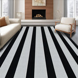 Ultra Soft Area Rug, Non Slip, Stain Resistant, Washable Area Rugs for Living Room, Bedroom, Rustic Textured Linear Patterns(Black)