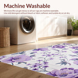 Ultra Soft Area Rug, Non Slip, Stain Resistant, Washable Area Rugs for Living Room, Bedroom, Elegant Round Soft Pastel Motif(Purple)