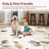 Vintage Floral with Smoky Gray and Warm Beige Abstract Petals(Beige)