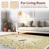 Ultra Soft Area Rug, Non Slip, Stain Resistant, Washable Area Rugs for Living Room, Bedroom, Nature-Inspired Insect Print Area Rug for Living Room(Beige)