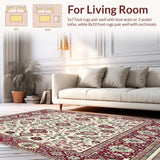 Ultra Soft Area Rug, Non Slip, Stain Resistant, Washable Area Rugs for Living Room, Bedroom, Boho Runner for Hallway and Entryway(Beige)