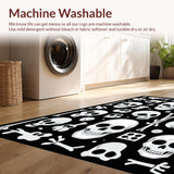 Ultra Soft Area Rug, Non Slip, Stain Resistant, Washable Area Rugs for Living Room, Bedroom, Casual Humorous Gothic Aesthetic(White)