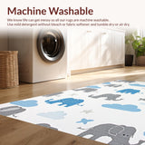 Ultra Soft Area Rug, Non Slip, Stain Resistant, Washable Area Rugs for Living Room, Bedroom, Modern Pastel Animal Design(Gray)