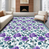 Ultra Soft Area Rug, Non Slip, Stain Resistant, Washable Area Rugs for Living Room, Bedroom, Chic Floral Medallion Aesthetic(Purple)