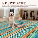 Ultra Soft Area Rug, Non Slip, Stain Resistant, Washable Area Rugs for Living Room, Bedroom, Playful Whimsical Swirl Design(Orange)