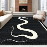 Ultra Soft Area Rug, Non Slip, Stain Resistant, Washable Area Rugs for Living Room, Bedroom, Rustic Black and White Animal Aesthetic(Black)