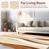 Contemporary Low Pile Area Modern Artistic Design for Versatile Spaces(Beige)