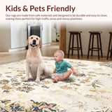 Ultra Soft Area Rug, Non Slip, Stain Resistant, Washable Area Rugs for Living Room, Bedroom, Farmhouse Area Rustic Floral Medallion Non Slip Accent(Beige)