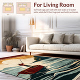 Ultra Soft Area Rug, Non Slip, Stain Resistant, Washable Area Rugs for Living Room, Bedroom, Vibrant Animal-Themed Porch Mat(Beige)