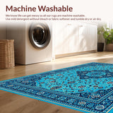 Ultra Soft Area Rug, Non Slip, Stain Resistant, Washable Area Rugs for Living Room, Bedroom, Vintage Medallion Blue Living Room Stain-Resistant Carpet(Blue)