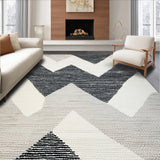 Ultra Soft Area Rug, Non Slip, Stain Resistant, Washable Area Rugs for Living Room, Bedroom, Sleek Abstract Gray Tones Design(Black)
