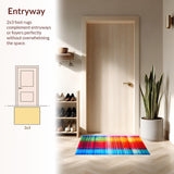 Ultra Soft Area Rug, Non Slip, Stain Resistant, Washable Area Rugs for Living Room, Bedroom, Dynamic Abstract Colorful Lines(Red)