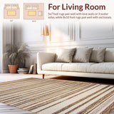 Ultra Soft Area Rug, Non Slip, Stain Resistant, Washable Area Rugs for Living Room, Bedroom, Contemporary Soft Neutral Palette(Beige)
