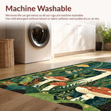 Ultra Soft Area Rug, Non Slip, Stain Resistant, Washable Area Rugs for Living Room, Bedroom, Charming Rustic Wildflower Arrangement(Green)