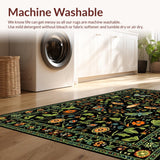 Ultra Soft Area Rug, Non Slip, Stain Resistant, Washable Area Rugs for Living Room, Bedroom, Dynamic Orange Accent Insect Theme(Black)