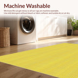 Ultra Soft Area Rug, Non Slip, Stain Resistant, Washable Area Rugs for Living Room, Bedroom, Bright Yellow Vintage Garden Motif(Yellow)