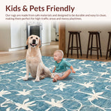 Ultra Soft Area Rug, Non Slip, Stain Resistant, Washable Area Rugs for Living Room, Bedroom, Chic Ribbon Knot Accent Rug Blue Bow Motif Decorative Plush Bath Mat(Blue)