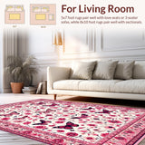 Ultra Soft Area Rug, Non Slip, Stain Resistant, Washable Area Rugs for Living Room, Bedroom, Vibrant Tropical Butterfly Pattern(Pink)