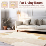 Ultra Soft Area Rug, Non Slip, Stain Resistant, Washable Area Rugs for Living Room, Bedroom, Arch Print Area Natural Neutral Tone(Beige)