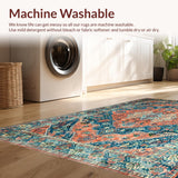 Ultra Soft Area Rug, Non Slip, Stain Resistant, Washable Area Rugs for Living Room, Bedroom, Rustic Coastal Inspired Design(Orange)