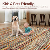 Ultra Soft Area Rug, Non Slip, Stain Resistant, Washable Area Rugs for Living Room, Bedroom, Stylish Textured Geometric Arrangement(Orange)