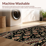 Ultra Soft Area Rug, Non Slip, Stain Resistant, Washable Area Rugs for Living Room, Bedroom, Ultra-Thin Non-Slip Dining Room Area Rug(Black)