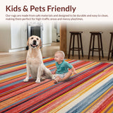 Ultra Soft Area Rug, Non Slip, Stain Resistant, Washable Area Rugs for Living Room, Bedroom, Artful Reversible Textile Design(Red)