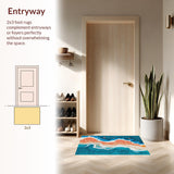 Ultra Soft Area Rug, Non Slip, Stain Resistant, Washable Area Rugs for Living Room, Bedroom, Nautical Beach Themed Living Room Area Carpet(Orange)
