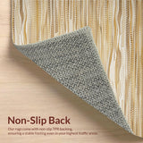 Ultra Soft Area Rug, Non Slip, Stain Resistant, Washable Area Rugs for Living Room, Bedroom, Chic Tan Scalloped Design(Beige)