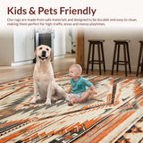 Ultra Soft Area Rug, Non Slip, Stain Resistant, Washable Area Rugs for Living Room, Bedroom, Elegant Vintage Distressed Motif(Gray)