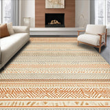 Ultra Soft Area Rug, Non Slip, Stain Resistant, Washable Area Rugs for Living Room, Bedroom, Modern Earthy Geometric Aesthetic(Orange)