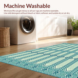 Ultra Soft Area Rug, Non Slip, Stain Resistant, Washable Area Rugs for Living Room, Bedroom, Vibrant Peacock Blue Motif(Blue)