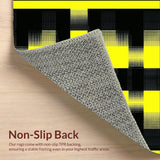 Ultra Soft Area Rug, Non Slip, Stain Resistant, Washable Area Rugs for Living Room, Bedroom, Retro Monochrome Music Motif(Yellow)