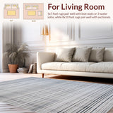 Ultra Soft Area Rug, Non Slip, Stain Resistant, Washable Area Rugs for Living Room, Bedroom, Elegant High Pile Contemporary Style(Gray)