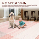 Ultra Soft Area Rug, Non Slip, Stain Resistant, Washable Area Rugs for Living Room, Bedroom, Elegant Luxurious Blush Aesthetic(Pink)