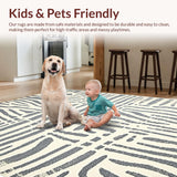 Ultra Soft Area Rug, Non Slip, Stain Resistant, Washable Area Rugs for Living Room, Bedroom, Contemporary Animal Print Kitchen Rug Neutral Tones(Beige)