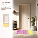 Ultra Soft Area Rug, Non Slip, Stain Resistant, Washable Area Rugs for Living Room, Bedroom, Radiant Ombre Wave Effect(Yellow)