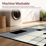 Ultra Soft Area Rug, Non Slip, Stain Resistant, Washable Area Rugs for Living Room, Bedroom, Bold Minimalist Tiled Aesthetic(Gray)