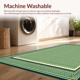 Beige Ground Green Intricate Diamond Lattice Design(Green)