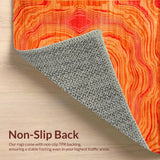 Ultra Soft Area Rug, Non Slip, Stain Resistant, Washable Area Rugs for Living Room, Bedroom, Dynamic Color Burst Contemporary Flair(Orange)